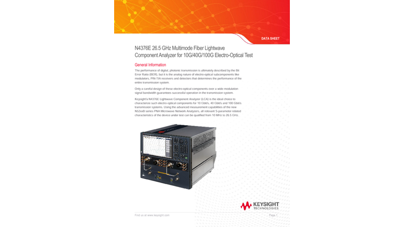 26.5 GHz Multimode Fiber Lightwave Component Analyzer